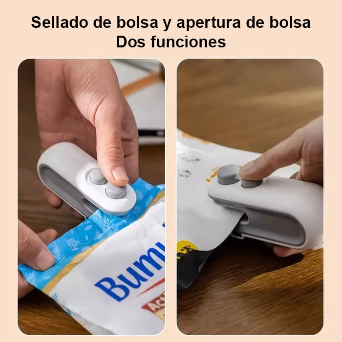 ✨ Última Venta 49% DE DESCUENTO 💥 Pequeña Selladora Magnética Recargable 2 en 1 para Snacks - Máquina de Sellado Mini para el Hogar