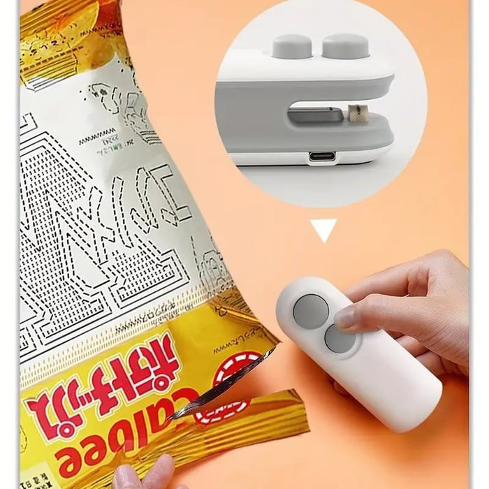 ✨ Última Venta 49% DE DESCUENTO 💥 Pequeña Selladora Magnética Recargable 2 en 1 para Snacks - Máquina de Sellado Mini para el Hogar