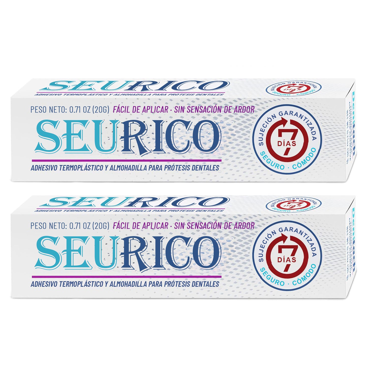 Adhesivo para dentaduras de termoplástico de larga duración (una aplicación, uso seguro hasta 4 días)