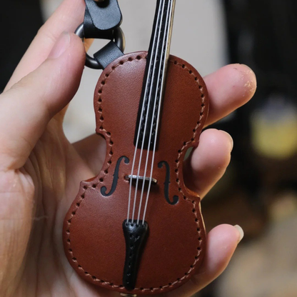 🔥 Último Día 70% DE DESCUENTO 🎁 Llavero de Cuero Artesanal para Violín y Chelo 🎻